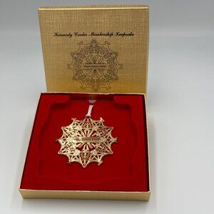 Kennedy Center Membership Keepsake Ornament Gold Snowflake Christmas original bo
